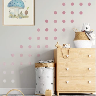 Wall sticker set Dots - Dusty Pink (50 stickers) 