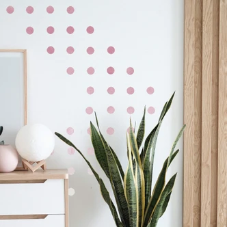 Wall sticker set Dots - Dusty Pink (50 stickers) 