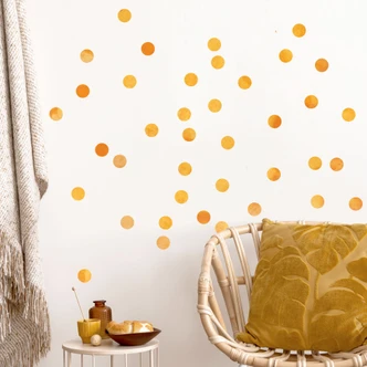 Wall sticker set Dots - Orange (50 stickers) 