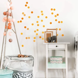 Wall sticker set Dots - Orange (50 stickers) 