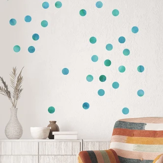 Wall sticker set Dots - Turquoise (50 stickers) 