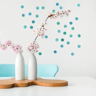 Wall sticker set Dots - Turquoise (50 stickers) 