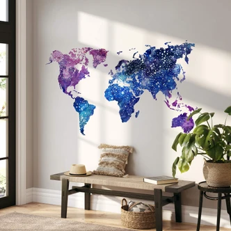 Wall sticker World Map Galaxy 