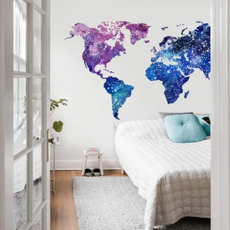 Wall sticker World Map Galaxy 