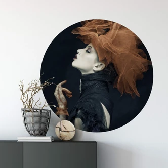 Wall sticker round  Yogasara - Imperious Lady  