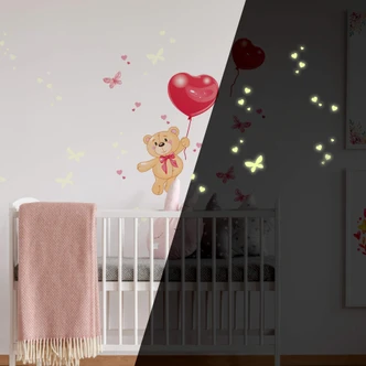 Bear with Balloons + Glow in the Dark Wall sticker 