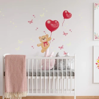 Bear with Balloons + Glow in the Dark Wall sticker 