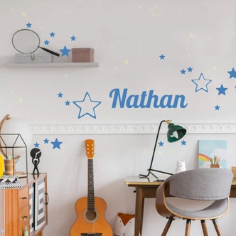 Glow in the Dark Stars + Name Wall sticker 